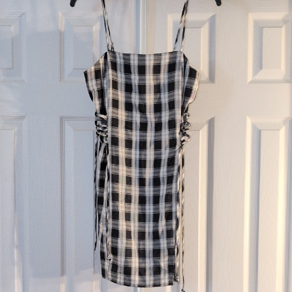 Black and White Plaid Dress